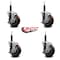 Service Caster 4'' Maroon Poly Swivel 3/4'' Expanding Stem Caster Set with Brake, 4PK SCC-EX20S414-PPUB-MRN-TLB-34-4 - alternate 3